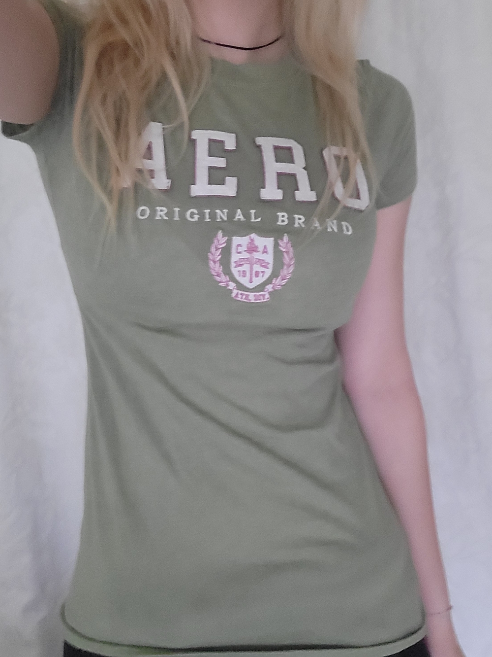 Aeropostale Olive Green Logo Tee